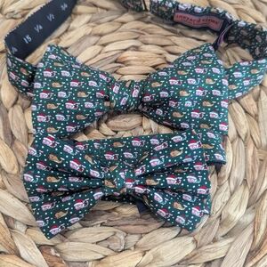 Vineyard Vines Christmas Santa Whale Green Bow Tie Men's Size Only